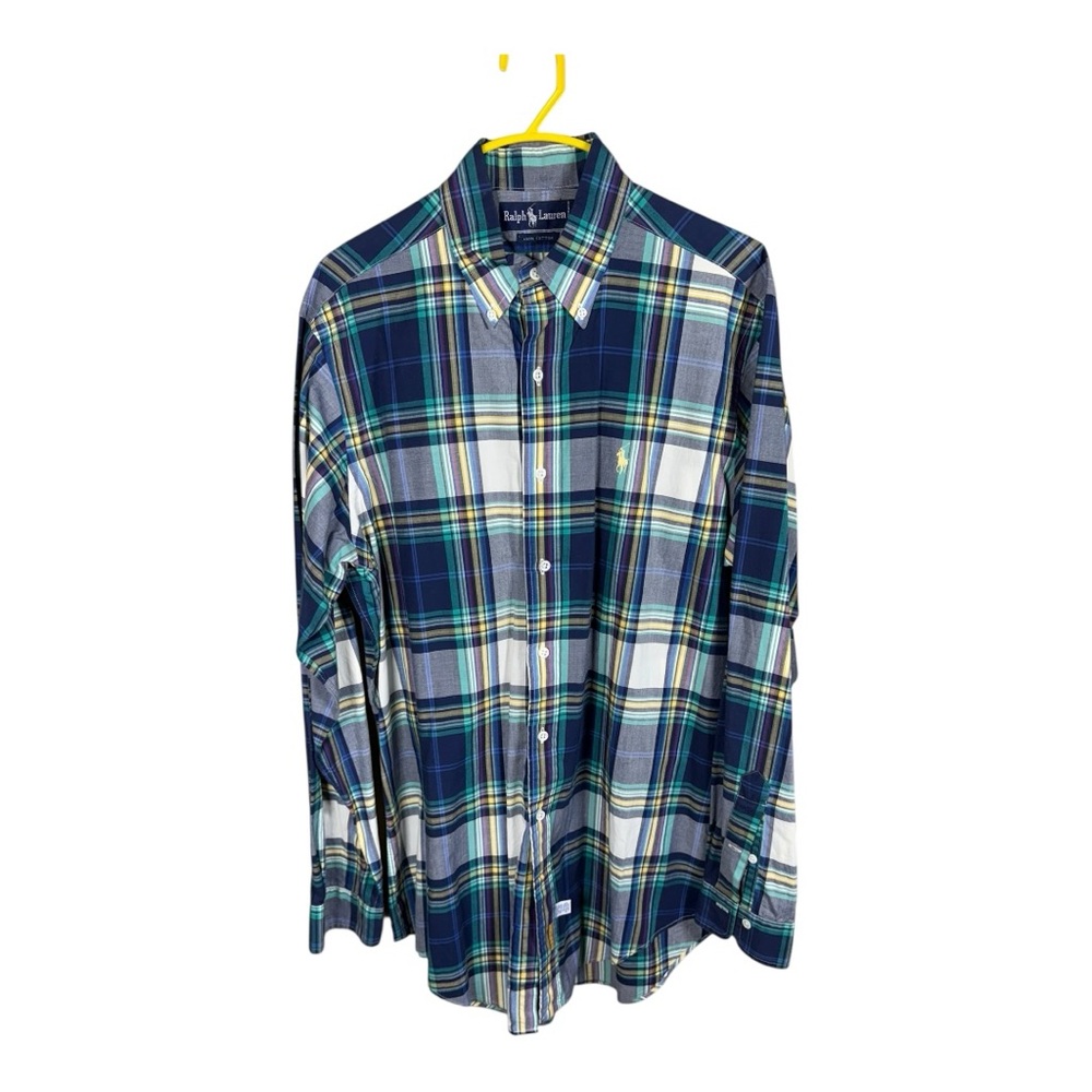 Ralph Lauren‎ Men's Navy and Green Plaid Shirt